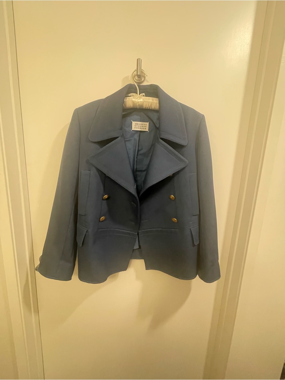 Maison Martin Margiela Blue Double-Breasted Blazer Jacket